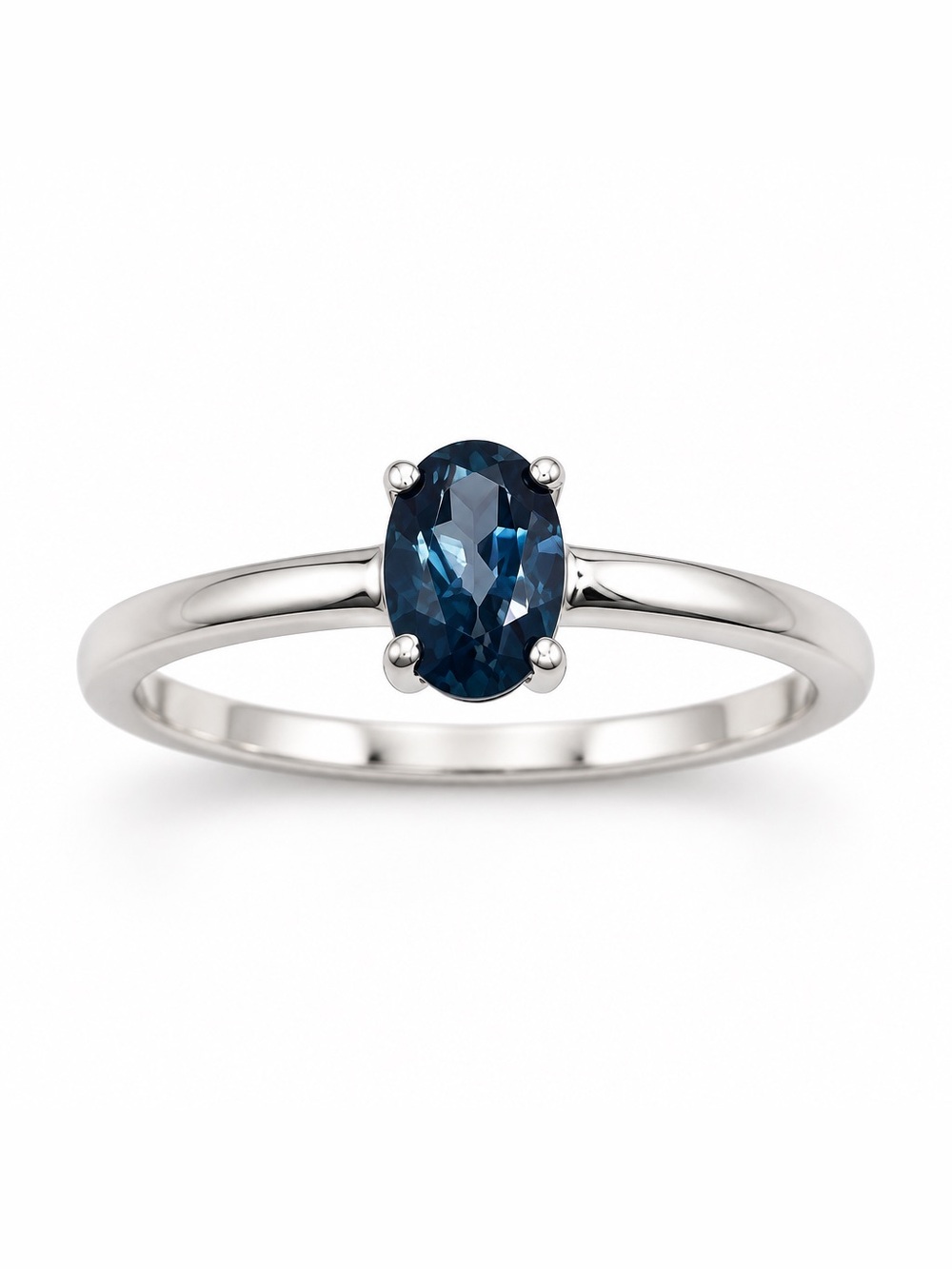 Size 9 London blue topaz 925 sterling silver ring